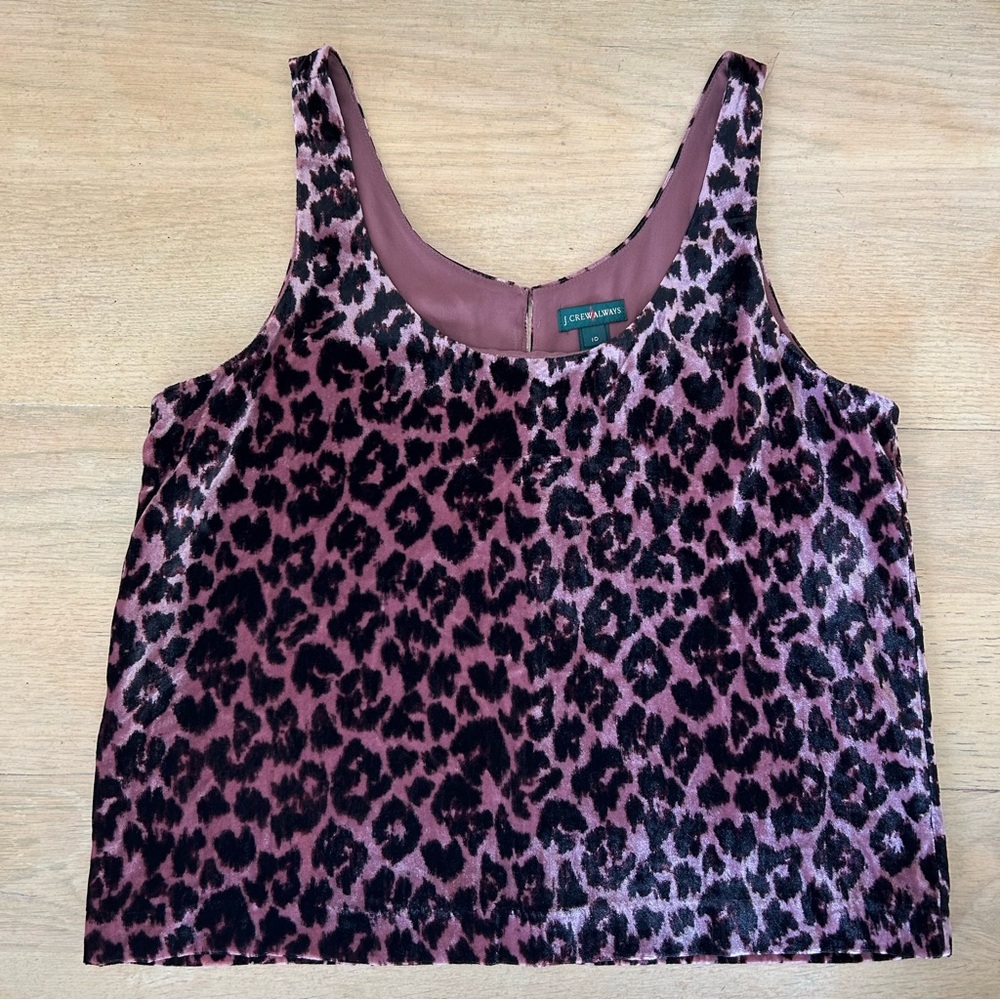 J. Crew Always leopard velvet tank - size 10